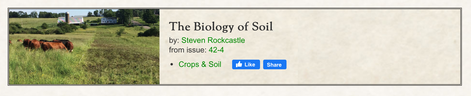 Ruminants, Forage and Soil