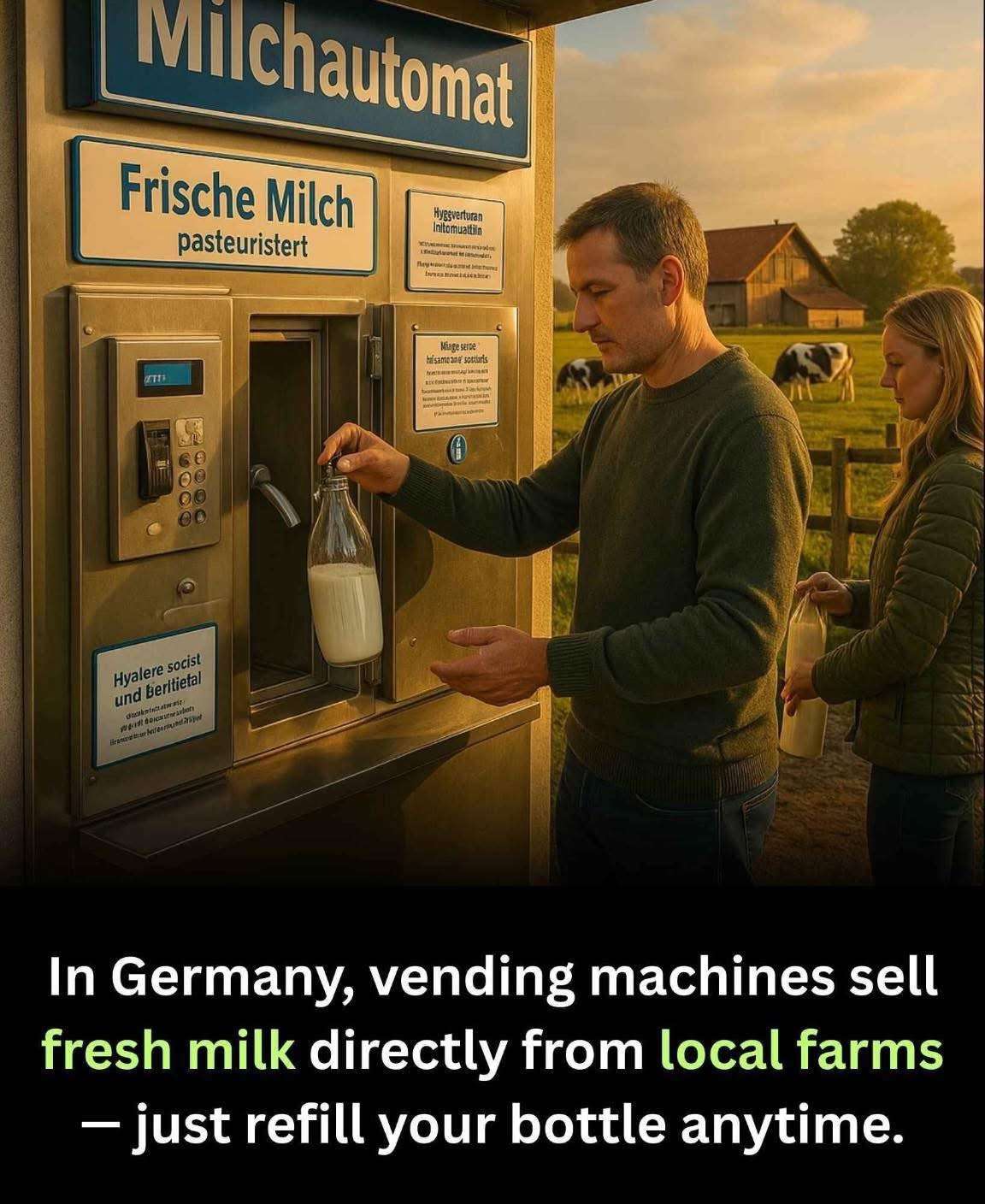 Milk dispensers in Germany…interesting …wonder what breeds of cattle are behind this.
